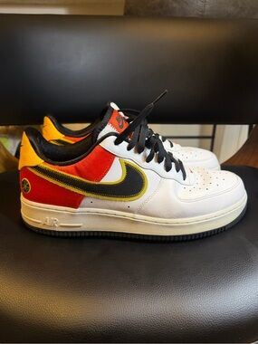 Nike Air Force 1 07 LV8 Raygun White Black Orange CU8070-100 Size 10